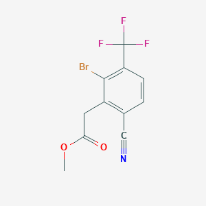 molecular formula C11H7BrF3NO2 B1486365 Methyl 2-bromo-6-cyano-3-(trifluoromethyl)phenylacetate CAS No. 1807024-84-5