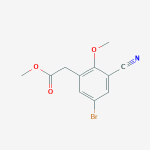molecular formula C11H10BrNO3 B1486377 Methyl 5-bromo-3-cyano-2-methoxyphenylacetate CAS No. 1805487-19-7
