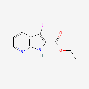molecular formula C10H9IN2O2 B1486382 Ethyl 3-iodo-1H-pyrrolo[2,3-b]pyridine-2-carboxylate CAS No. 1279883-42-9