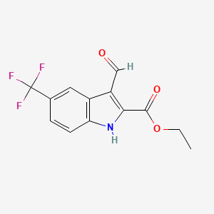 molecular formula C13H10F3NO3 B1486383 Ethyl 3-formyl-5-(trifluoromethyl)-1H-indole-2-carboxylate CAS No. 1360957-83-0