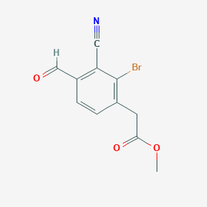 molecular formula C11H8BrNO3 B1486386 Methyl 2-bromo-3-cyano-4-formylphenylacetate CAS No. 1806062-91-8