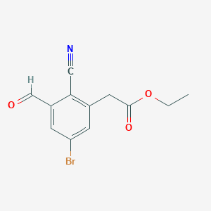 molecular formula C12H10BrNO3 B1486387 Ethyl 5-bromo-2-cyano-3-formylphenylacetate CAS No. 1805585-14-1