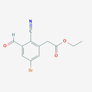Ethyl 5-bromo-2-cyano-3-formylphenylacetate