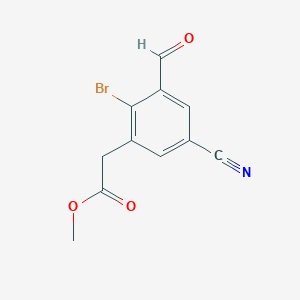 Methyl 2-bromo-5-cyano-3-formylphenylacetate