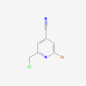 molecular formula C7H4BrClN2 B14863898 2-Bromo-6-(chloromethyl)isonicotinonitrile 