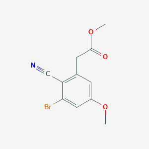 molecular formula C11H10BrNO3 B1486390 Methyl 3-bromo-2-cyano-5-methoxyphenylacetate CAS No. 1807028-13-2