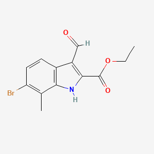 molecular formula C13H12BrNO3 B1486392 Ethyl 6-bromo-3-formyl-7-methyl-1H-indole-2-carboxylate CAS No. 1352884-83-3