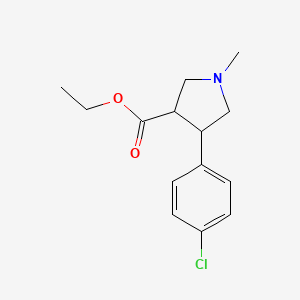 molecular formula C14H18ClNO2 B14864011 Ethyl 4-(4-chlorophenyl)-1-methylpyrrolidine-3-carboxylate 