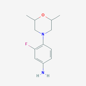 molecular formula C12H17FN2O B1486405 4-(2,6-Dimethylmorpholin-4-yl)-3-fluoroaniline CAS No. 85984-22-1