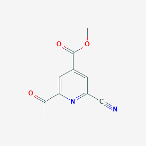 molecular formula C10H8N2O3 B14864058 Methyl 2-acetyl-6-cyanoisonicotinate 