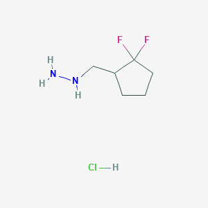 [(2,2-Difluorocyclopentyl)methyl]hydrazine hydrochloride
