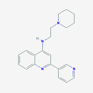 molecular formula C21H24N4 B14864101 N-(2-(Piperidin-1-yl)ethyl)-2-(pyridin-3-yl)quinolin-4-amine 