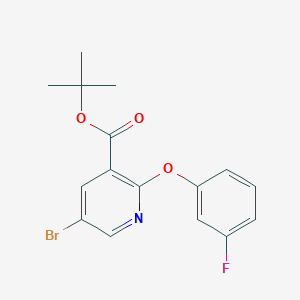 molecular formula C16H15BrFNO3 B1486411 5-Bromo-2-(3-fluorophenoxy)-nicotinic acid tert-butyl ester CAS No. 2206609-23-4