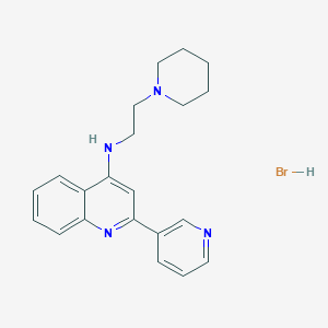 molecular formula C21H25BrN4 B14864116 N-(2-(Piperidin-1-yl)ethyl)-2-(pyridin-3-yl)quinolin-4-amine hydrobromide 