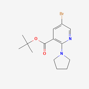 molecular formula C14H19BrN2O2 B1486412 5-Bromo-2-pyrrolidin-1-yl-nicotinic acid tert-butyl ester CAS No. 2206608-41-3