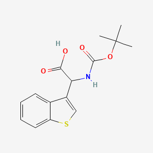 molecular formula C15H17NO4S B14864177 Benzo[B]thiophen-3-YL-tert-butoxycarbonylamino-acetic acid 