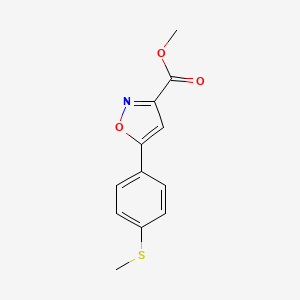 molecular formula C12H11NO3S B14864197 Methyl 5-(4-(methylthio)phenyl)isoxazole-3-carboxylate 