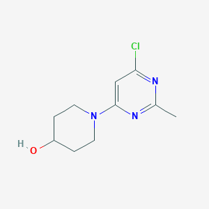 molecular formula C10H14ClN3O B1486425 1-(6-Chloro-2-methylpyrimidin-4-yl)piperidin-4-ol CAS No. 936845-82-8