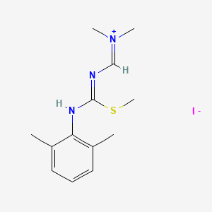 molecular formula C13H20IN3S B14864266 N-({[(2,6-dimethylanilino)(methylsulfanyl)methylene]amino}methylene)-N-methylmethanaminium iodide 