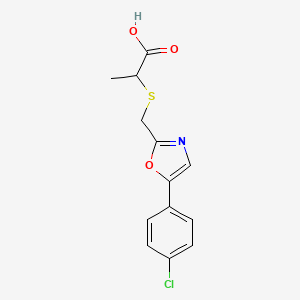 2-({[5-(4-Chlorophenyl)-1,3-oxazol-2-yl]methyl}sulfanyl)propanoic acid