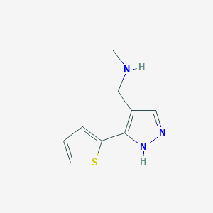molecular formula C9H11N3S B1486436 N-methyl-1-(3-(thiophen-2-yl)-1H-pyrazol-4-yl)methanamine CAS No. 1152935-89-1