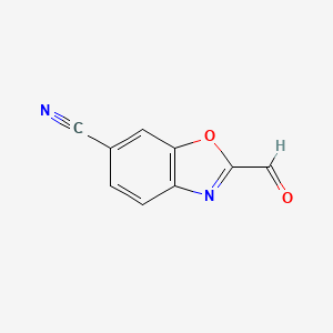 molecular formula C9H4N2O2 B14864445 2-Formyl-1,3-benzoxazole-6-carbonitrile CAS No. 944907-46-4