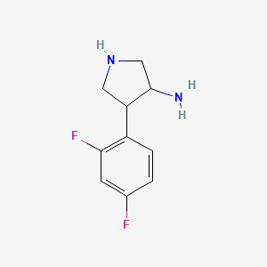 molecular formula C10H12F2N2 B14864540 4-(2,4-Difluorophenyl)pyrrolidin-3-amine 