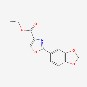 molecular formula C13H11NO5 B14864602 Ethyl 2-(benzo[D][1,3]dioxol-5-YL)oxazole-4-carboxylate CAS No. 886368-14-5