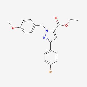 molecular formula C20H19BrN2O3 B14864681 Ethyl 1-(4-methoxybenzyl)-3-(4-bromophenyl)-1H-pyrazole-5-carboxylate 
