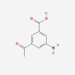 molecular formula C9H9NO3 B14864712 3-Acetyl-5-aminobenzoic acid 