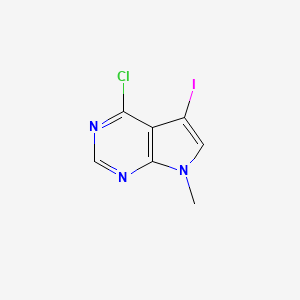 molecular formula C7H5ClIN3 B1486485 4-chloro-5-iodo-7-methyl-7H-pyrrolo[2,3-d]pyrimidine CAS No. 833481-37-1