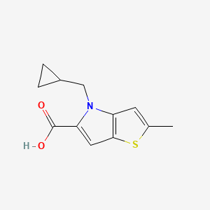 molecular formula C12H13NO2S B1486488 4-(环丙基甲基)-2-甲基-4H-噻吩并[3,2-b]吡咯-5-羧酸 CAS No. 1048468-39-8