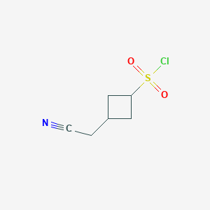 molecular formula C6H8ClNO2S B14865023 3-(Cyanomethyl)cyclobutane-1-sulfonyl chloride 