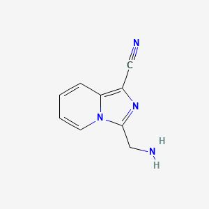 molecular formula C9H8N4 B14865030 3-(Aminomethyl)imidazo[1,5-a]pyridine-1-carbonitrile 