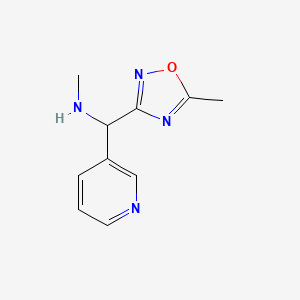 molecular formula C10H12N4O B14865051 N-methyl-1-(5-methyl-1,2,4-oxadiazol-3-yl)-1-(pyridin-3-yl)methanamine 