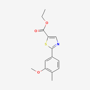 molecular formula C14H15NO3S B14865083 Ethyl 2-(3-methoxy-4-methylphenyl)thiazole-5-carboxylate 