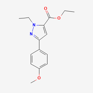 molecular formula C15H18N2O3 B14865135 Ethyl 1-ethyl-3-(4-methoxyphenyl)-1H-pyrazole-5-carboxylate 