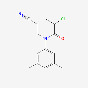 molecular formula C14H17ClN2O B1486515 2-chloro-N-(2-cyanoethyl)-N-(3,5-dimethylphenyl)propanamide CAS No. 1154151-27-5