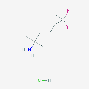 molecular formula C8H16ClF2N B14865158 4-(2,2-Difluorocyclopropyl)-2-methylbutan-2-amine hydrochloride 