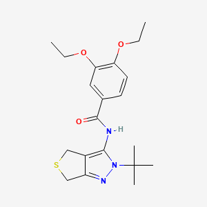 molecular formula C20H27N3O3S B14865175 N-(2-tert-butyl-2,6-dihydro-4H-thieno[3,4-c]pyrazol-3-yl)-3,4-diethoxybenzamide 