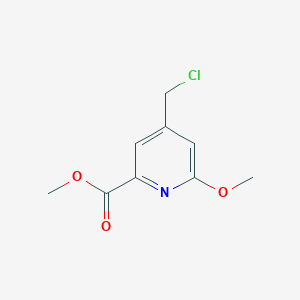 molecular formula C9H10ClNO3 B14865211 Methyl 4-(chloromethyl)-6-methoxypyridine-2-carboxylate CAS No. 1256808-35-1