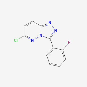 molecular formula C11H6ClFN4 B1486522 6-Chloro-3-(2-fluorophenyl)-[1,2,4]triazolo[4,3-b]pyridazine CAS No. 1094354-48-9