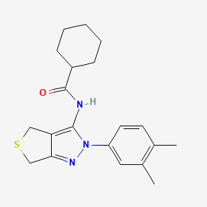 molecular formula C20H25N3OS B14865418 N-(2-(3,4-dimethylphenyl)-4,6-dihydro-2H-thieno[3,4-c]pyrazol-3-yl)cyclohexanecarboxamide 