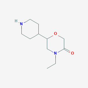 molecular formula C11H20N2O2 B14865481 4-Ethyl-6-(piperidin-4-yl)morpholin-3-one 