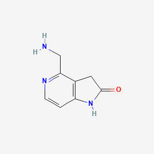 molecular formula C8H9N3O B14865595 4-(Aminomethyl)-1,3-dihydro-2H-pyrrolo[3,2-C]pyridin-2-one CAS No. 1260671-84-8