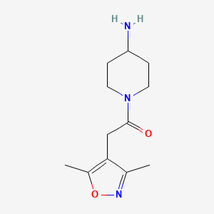 molecular formula C12H19N3O2 B1486575 1-(4-Aminopiperidin-1-yl)-2-(3,5-dimethylisoxazol-4-yl)ethan-1-one CAS No. 1153131-48-6