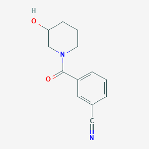 molecular formula C13H14N2O2 B1486579 3-(3-Hydroxypiperidine-1-carbonyl)benzonitrile CAS No. 1153232-95-1