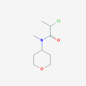 molecular formula C9H16ClNO2 B1486586 2-chloro-N-methyl-N-(oxan-4-yl)propanamide CAS No. 1156247-07-2