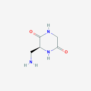 molecular formula C5H9N3O2 B14866072 (S)-3-(aminomethyl)piperazine-2,5-dione 