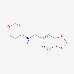N-[(2H-1,3-benzodioxol-5-yl)methyl]oxan-4-amine